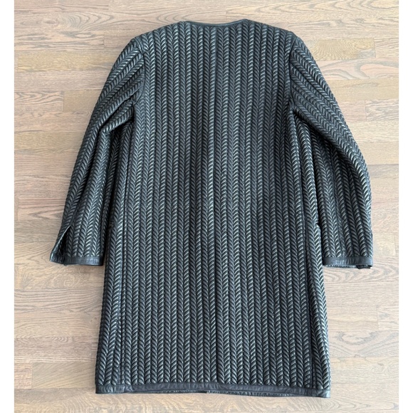 Isabel Marant Manteau Cybill Long Black Leather Coat Size 38 - Picture 6 of 13